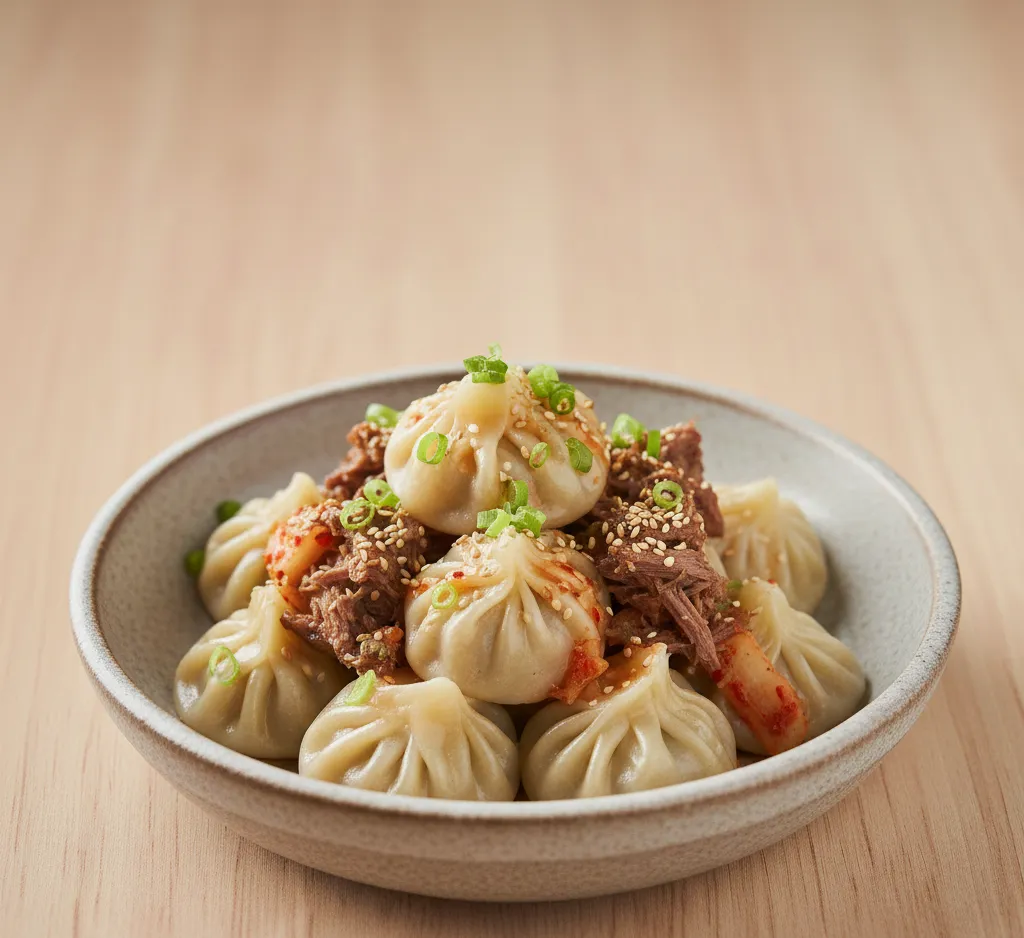 beef brisket + kimchee gyoza