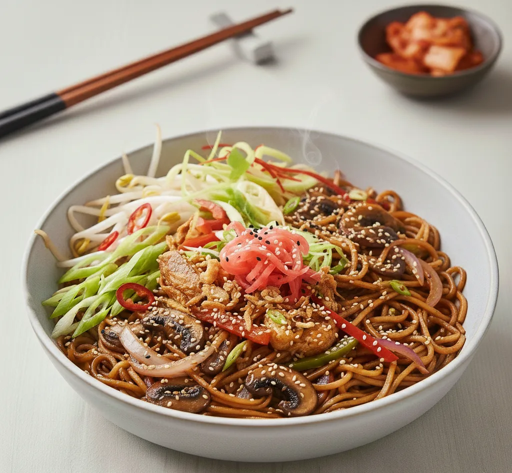 yasai yaki soba rice noodles