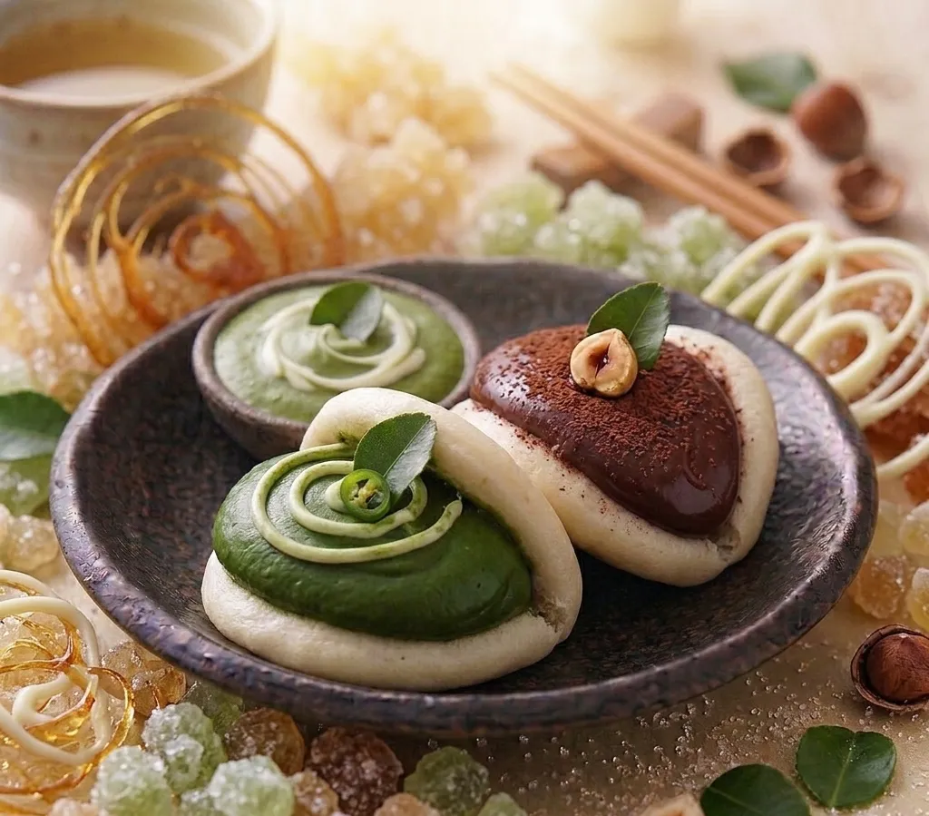 matcha + chocolate bao nut