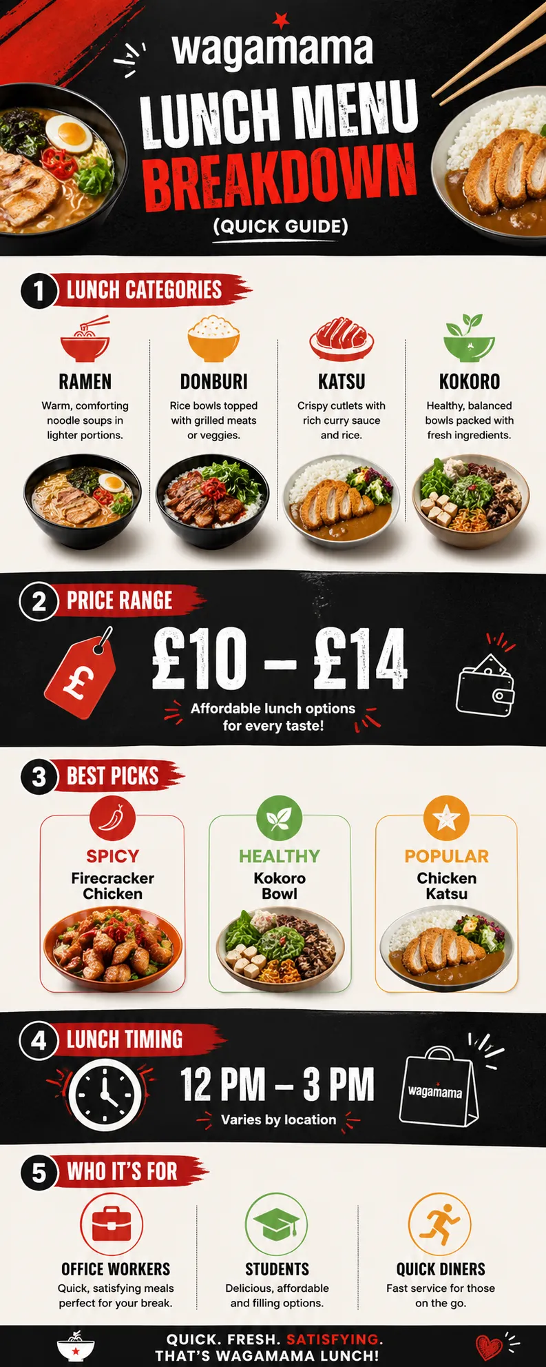 wagamama lunch menu variety of dishes including ramen and katsu curry