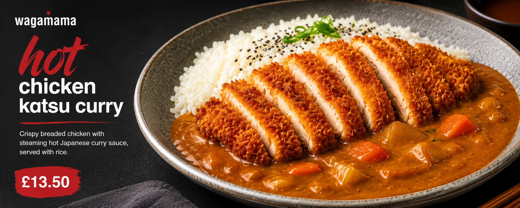 wagamama chicken katsu curry with rice and curry sauce