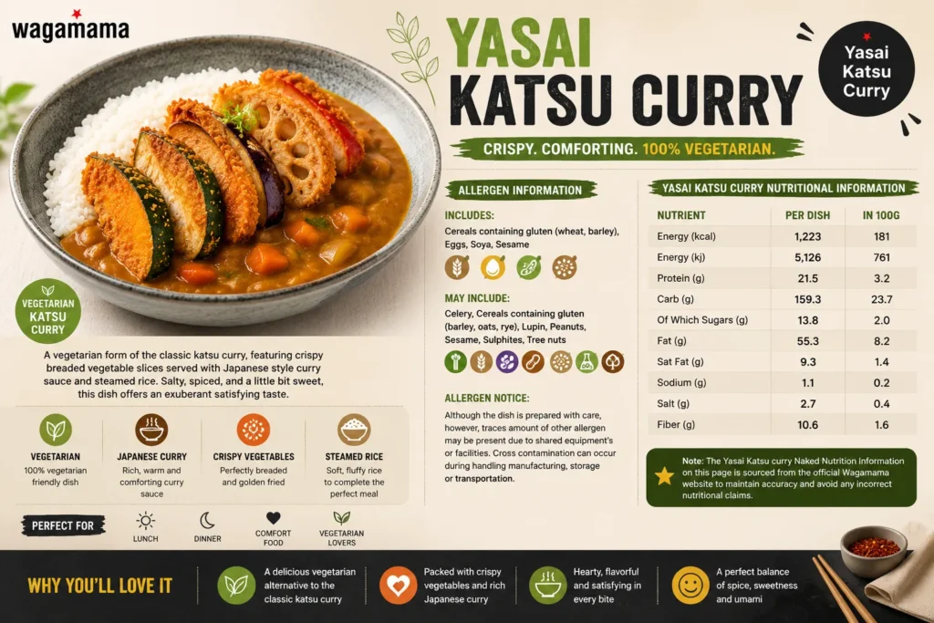 Vegetarian Yasai Katsu Curry bowl with rice and Japanese-style curry at Wagamama