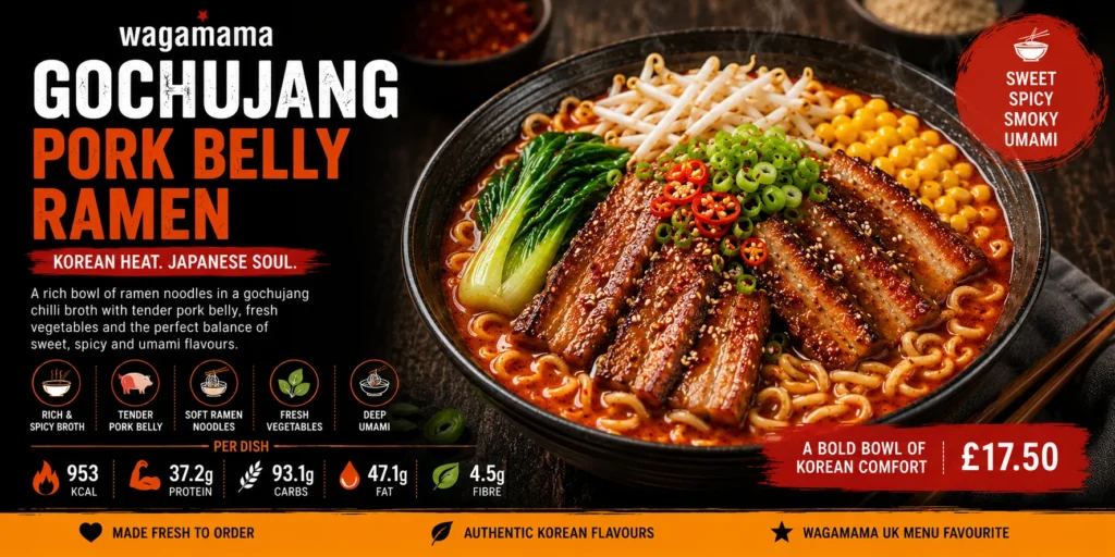 Gochujang Pork Belly Ramen Wagamama UK menu bowl