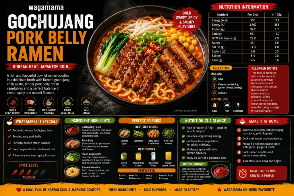 Gochujang Pork Belly Ramen nutrition infographic